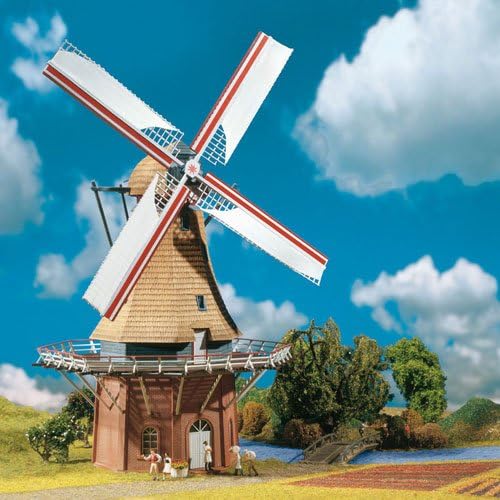 FALLER Windmühle Modellbausatz mit 169 Einzelteilen 180 x 180 x 320 mm I Modelleisenbahn Zubehör H0