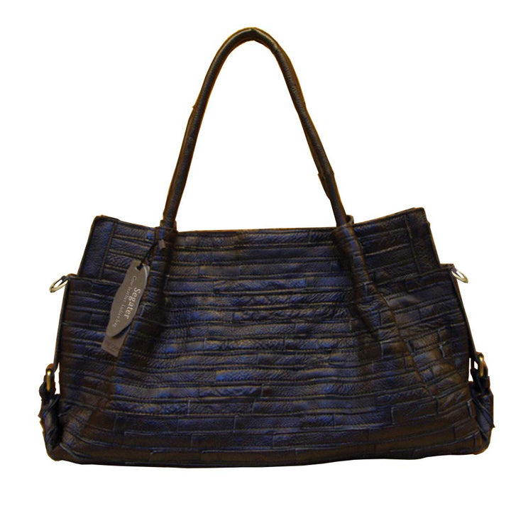 Segater® Damen Multicolor Einkaufstasche Echtes Leder Handtasche Bunte Patchwork Grosse Umhängetasch