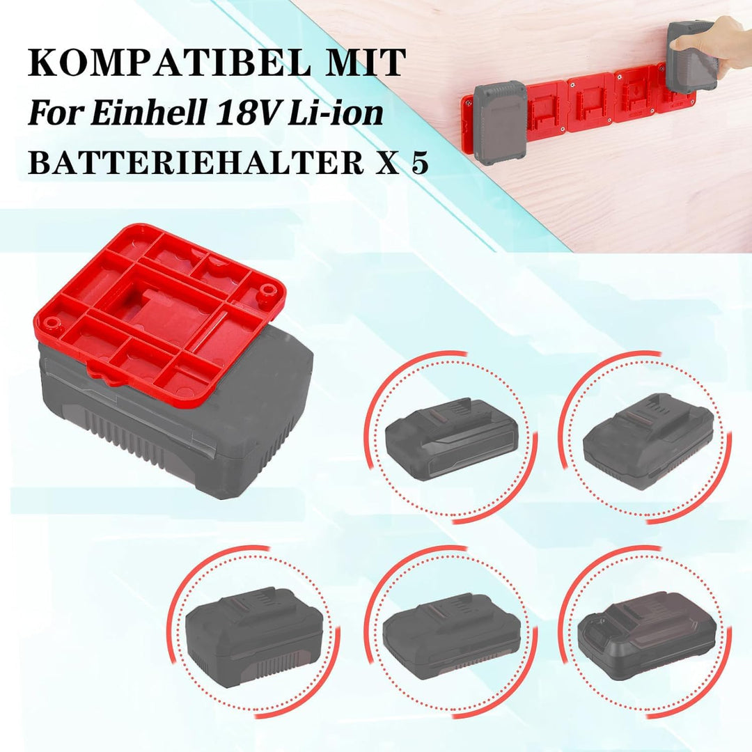 5PCS Rozlchar Batteriehalter Kompatible für for Einhell 18V Akku Wandhalterung Geeignet für Werkstat