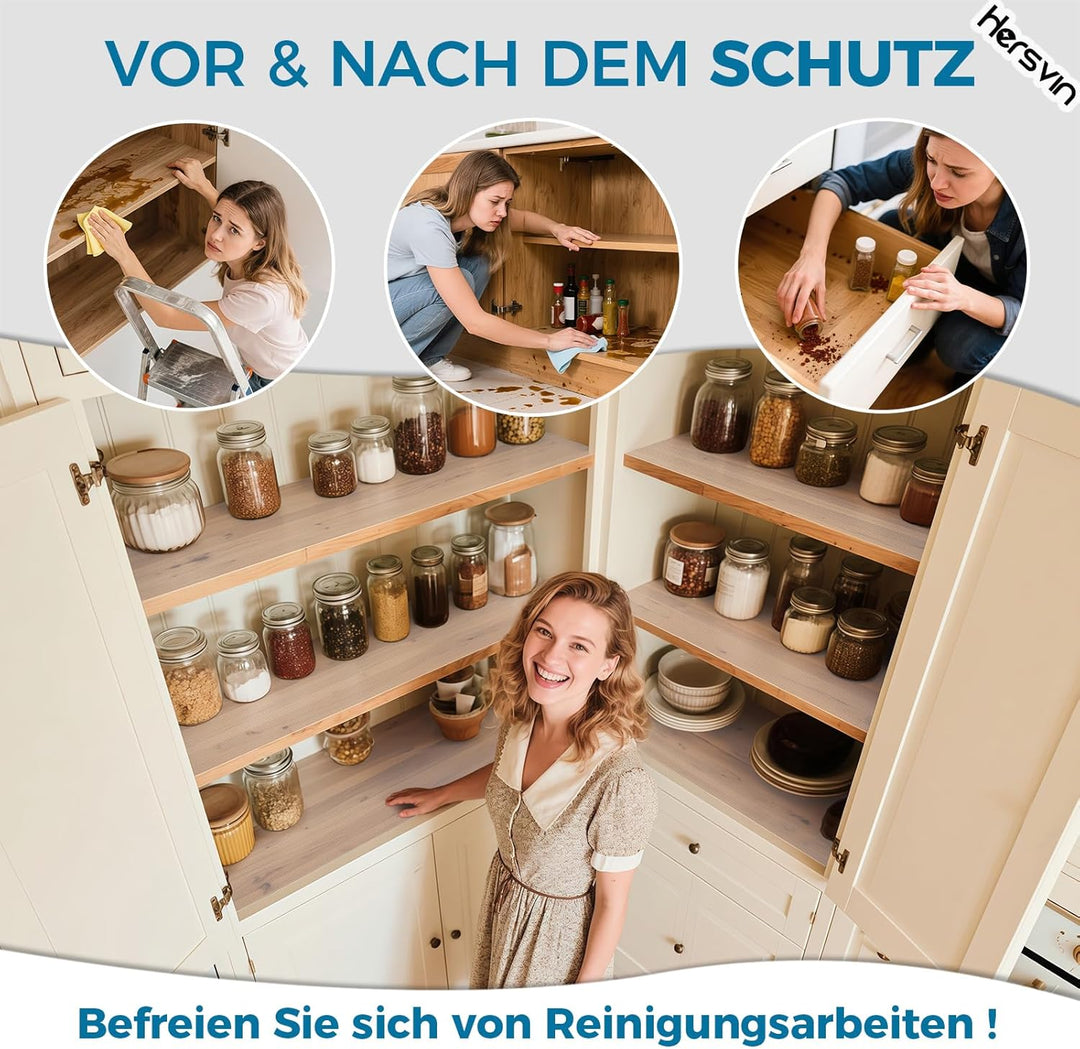 Hersvin Schubladenmatte 44.5cmx500cm Schrankpapier Schubladeneinlage Eva Wasserfest Nicht Klebende U