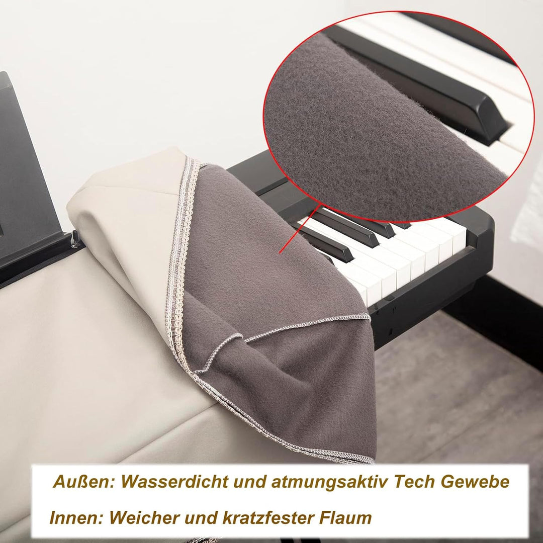 Cutfouwe Staubschutz für Klaviertastatur 88-Tasten Klavier Abdeckung E-Piano Tastaturabdeckung Tuch