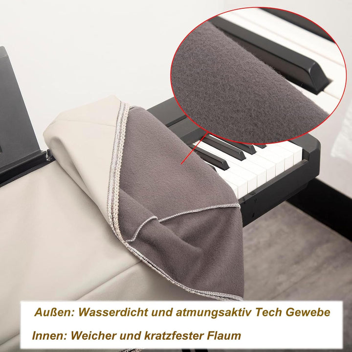 Cutfouwe Staubschutz für Klaviertastatur 88-Tasten Klavier Abdeckung E-Piano Tastaturabdeckung Tuch
