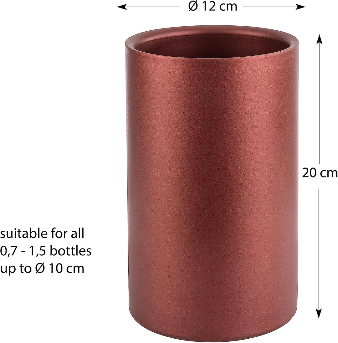 APS 36125 Doppelwandiger Flaschenkühler/Weinkühler für Flaschen mit max. Ø 10cm, Kupfer-rot/aussen Ø