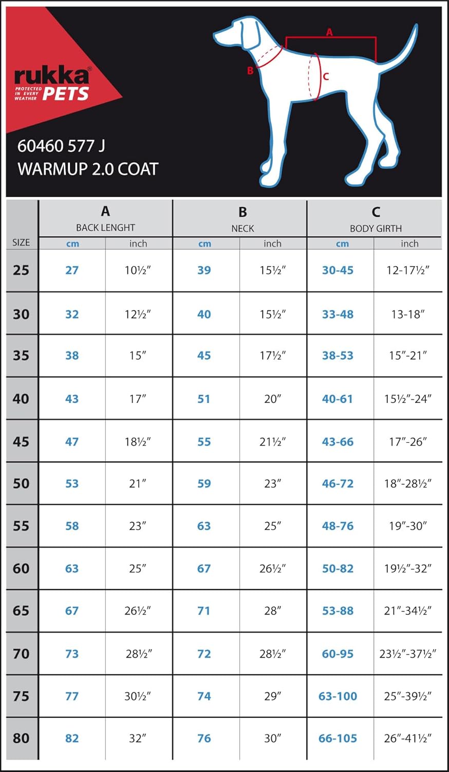 Rukka Pets Warmup Coat Mantel für Hunde Schwarz 25 25 Schwarz, 25 Schwarz