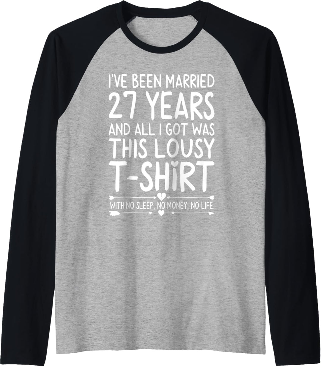 27th Wedding Anniversary Shirt for Her Him Wife and Couples Raglan