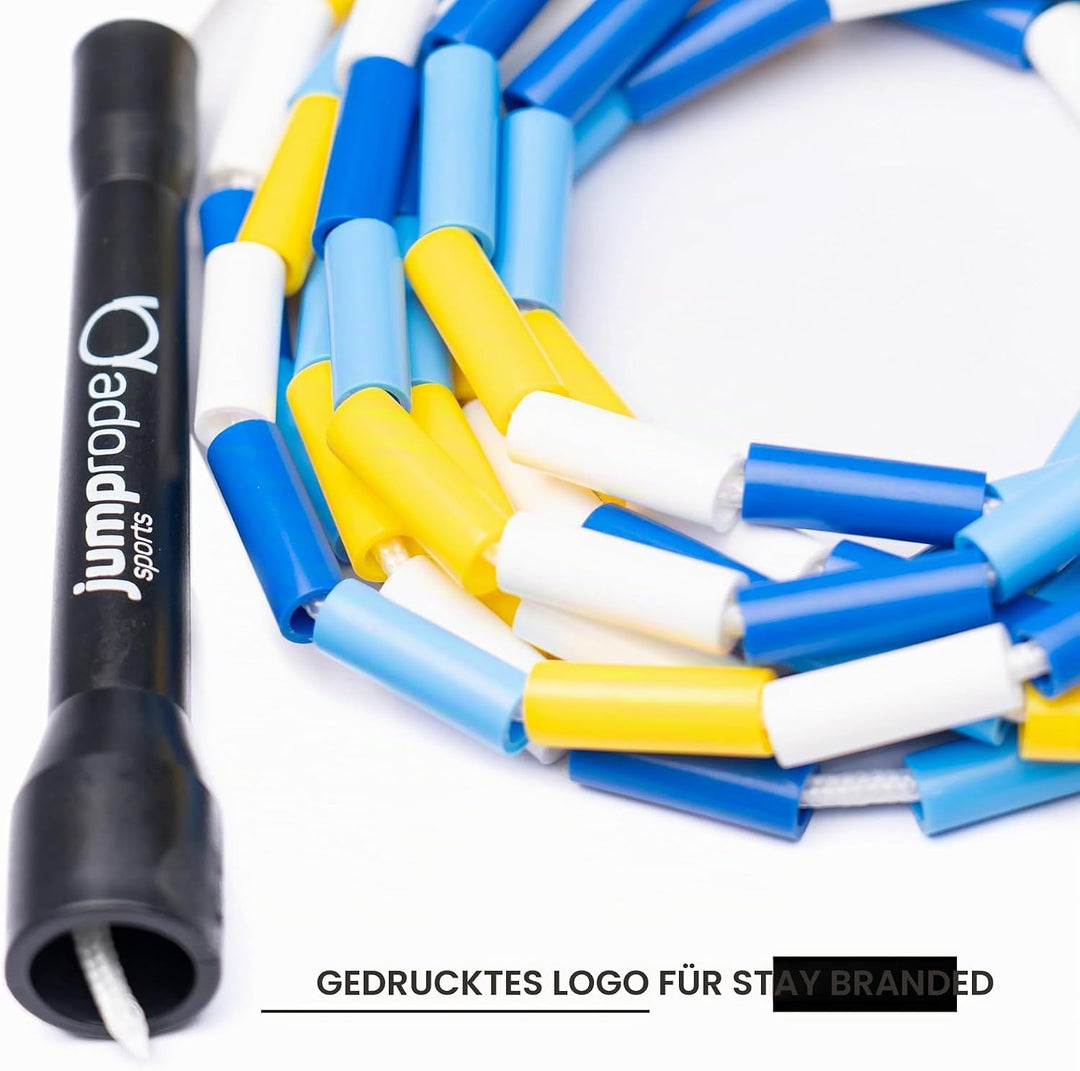 Professionelles Rope Skipping Wettkampf Springseil BEAD (3.0m Seillänge - verstellbar), Ocean