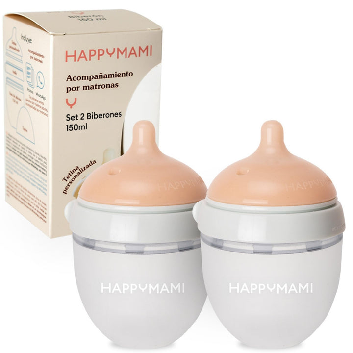2er Set Babyflaschen (Brustähnlich) - Baby Erstausstattung für Neugeborene - Personalisierbar & Anti