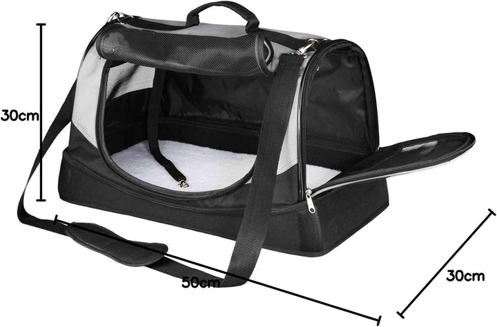 Trixie 28940 Tasche Holly, 30 × 30 × 50 cm, schwarz/grau 50 x 30 x 30 cm, L 50 x B 30 x H 30 cm