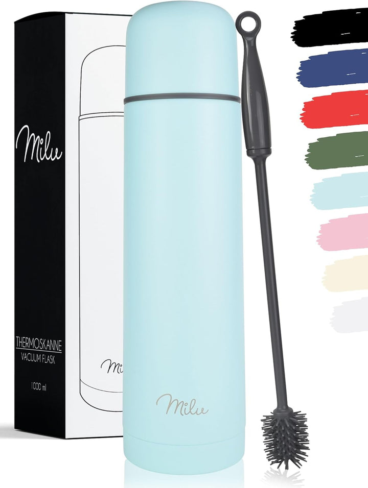 Milu Thermosflasche Thermoskanne Isolierflasche 1L, 750ml, 500ml - Isolierte Edelstahl Trinkflasche,