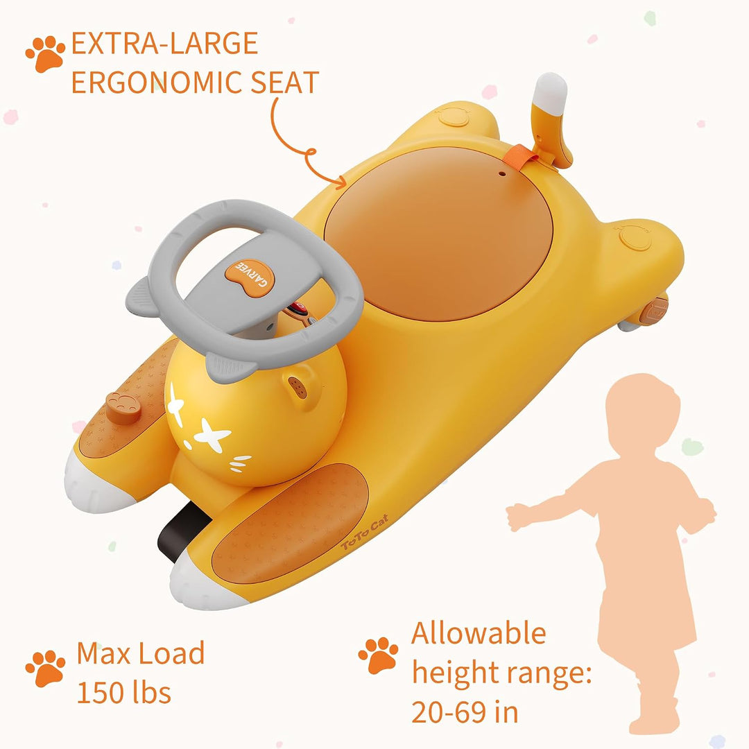 Kinder Elektro-Wackelauto Mit Pedal | Batteriebetriebenes Twist-Spielzeug | Niedliches Cartoon-Katze