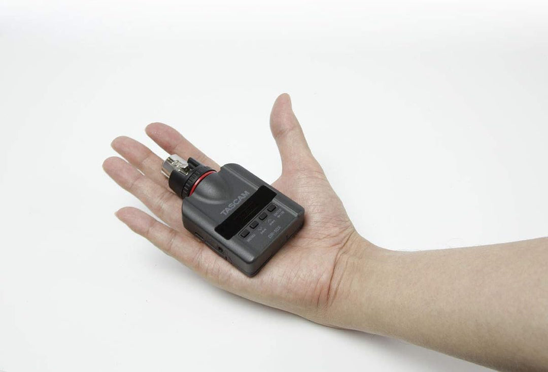 Tascam DR-10X – Audiorecorder zum Aufstecken auf ein Mikrofon, Schwarz Single, Single