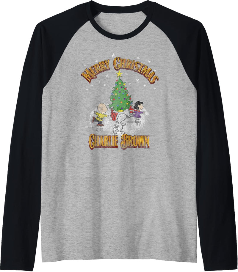 Peanuts Snoopy Charlie Brown Frohe Weihnachten Raglan