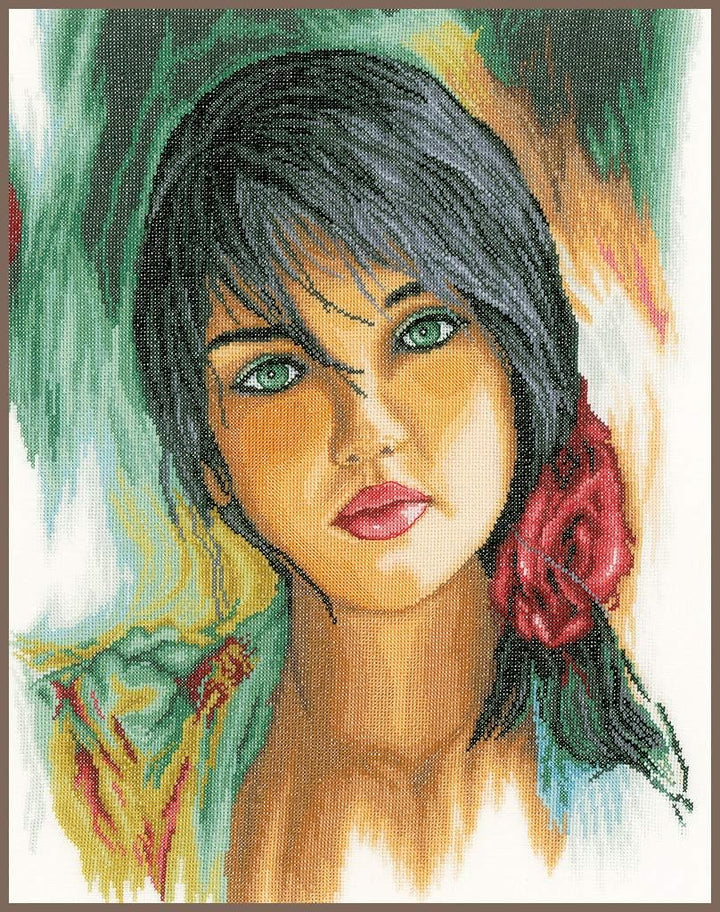 Lanarte Zählmusterpackung Gefühle Leinen Kreuzstichpackung, Baumwolle, Mehrfarbig, 34 x 43 x 0.3 cm,