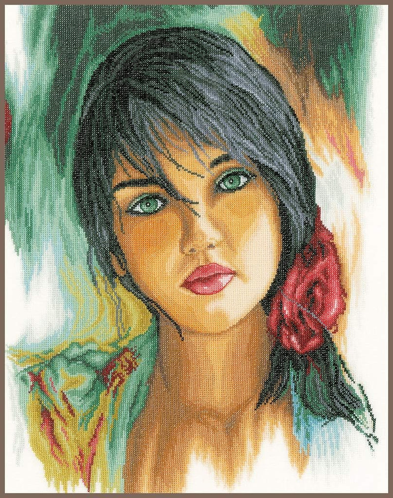 Lanarte Zählmusterpackung Gefühle Leinen Kreuzstichpackung, Baumwolle, Mehrfarbig, 34 x 43 x 0.3 cm,