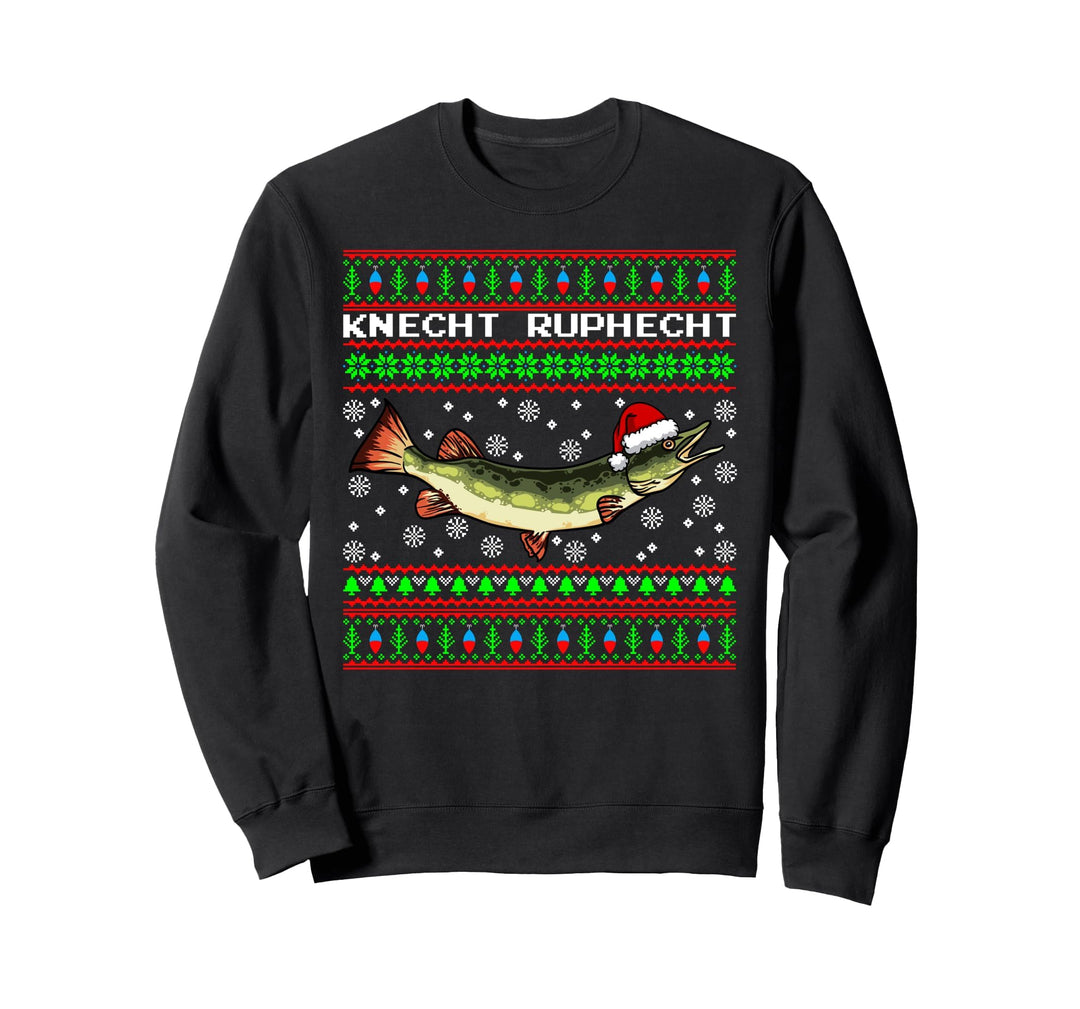 Knecht Hecht Hässliche Weihnachtsangeln Fisch Angler Sweatshirt