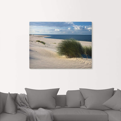 ARTland Leinwandbilder Wandbild Bild auf Leinwand 80x60 cm Strand Meer Düne Küste Gräser Nordsee Mar