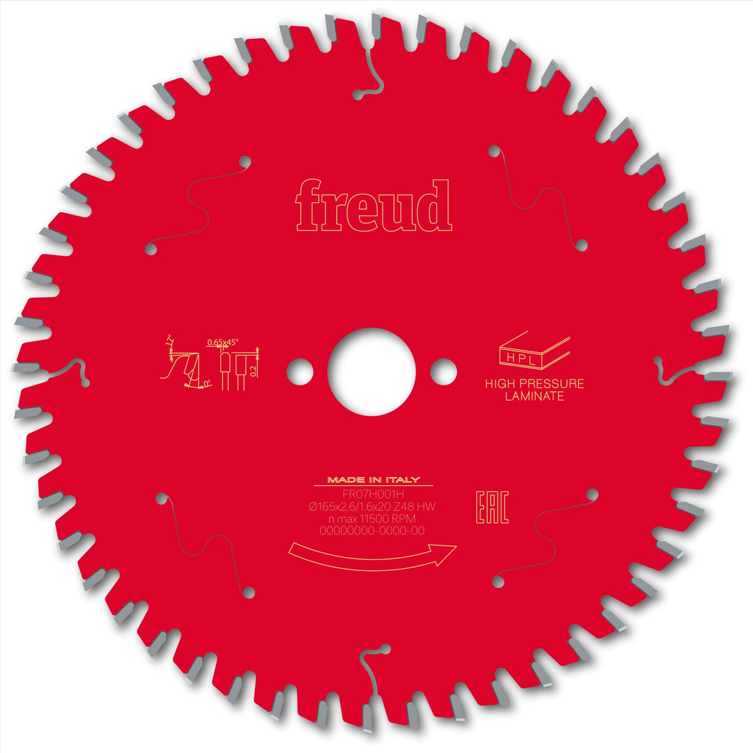 Bosch ROBERT PRO FRE00772 Handkreissägeblatt FREUD-Ø165 2,6/1,6 AL20 Z48 TP 0° -F03FS09866-FR07H001H