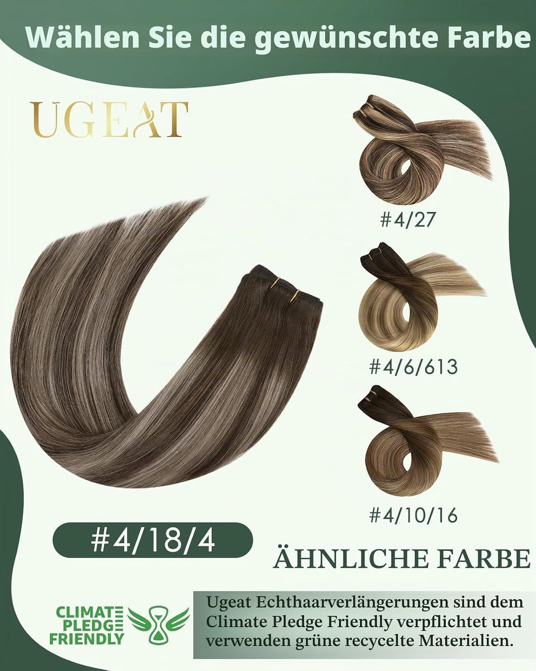 Ugeat Lang Echthaar Extensions Tressen 55cm Balayage Braun Haartressen Echthaar Extensions Ombre Dun