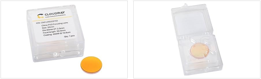 Cloudray CO2 Laser Lens CO2 linsen CO2 Fokuslinse CO2 Objektiv 20 mm FL 101.6 mm China PVD ZnSe für