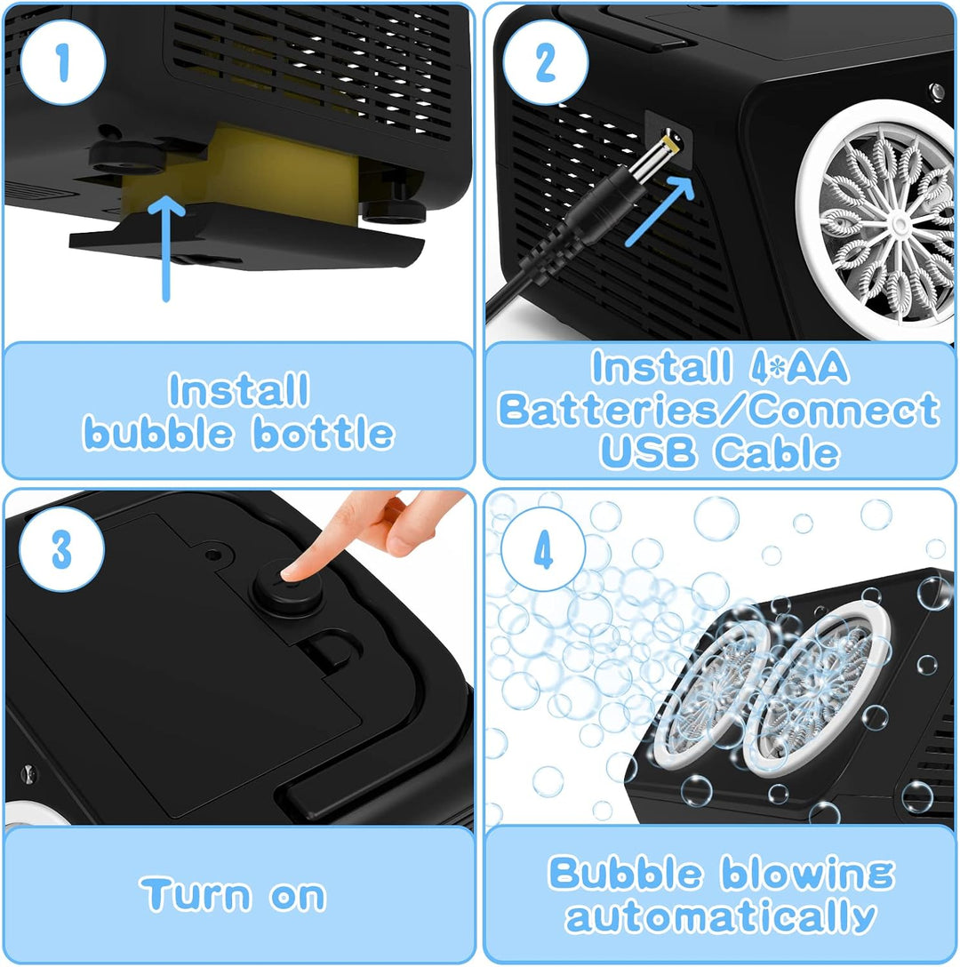 PANACARE 2.0 Automatische Seifenblasenmaschine, Tragbar Professional Bubble Machine 20000+ Bubbles/M