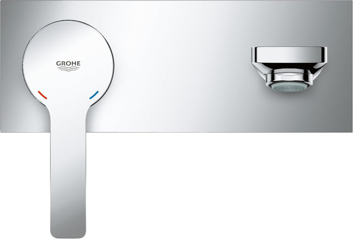 GROHE Lineare, Waschtischarmatur für die Wandmontage, wassersparend (2-Loch Wasserhahn für das Bad,