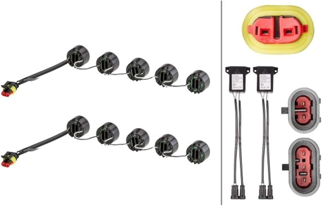 HELLA - LED-Tagfahrleuchtensatz - LEDayFlex - 12/24V - rund - Einbau - Lichtscheibenfarbe: glasklar
