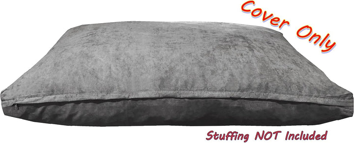 Dogbed4less 94 x 68 x 10 cm, Grösse M: Wildlederstoff, externer Ersatzbezug in Grauer Farbe mit Reis