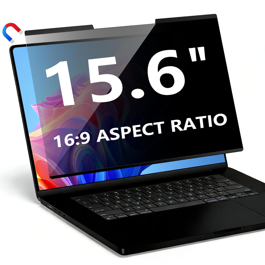 Magnetischer Laptop Blickschutzfolie 15,6 Zoll 16:9, Abnehmbarer Laptop Sichtschutzfilter und Blendf
