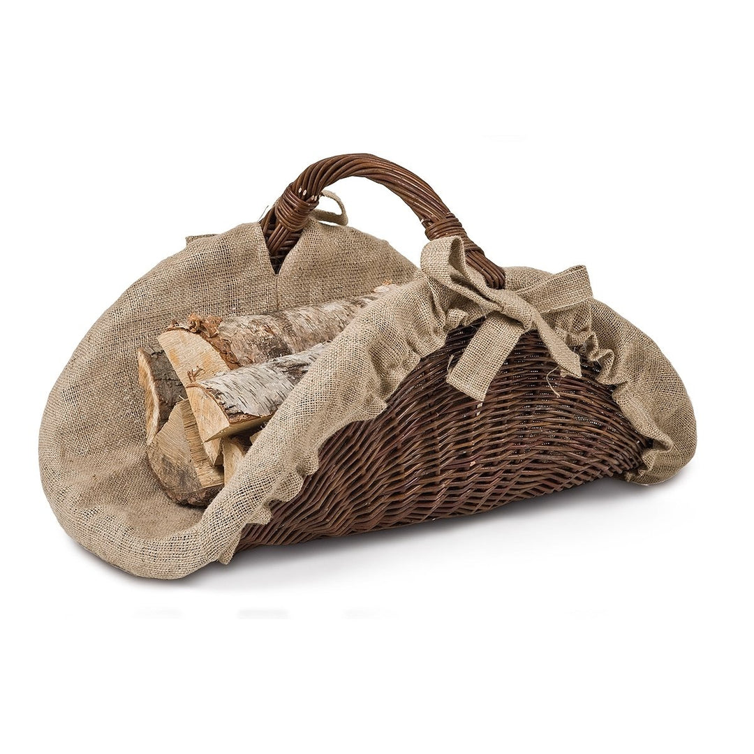 Kaminholzkorb oval, Dunkelbraun, T 43cm x B 60cm x H 32/39,5cm