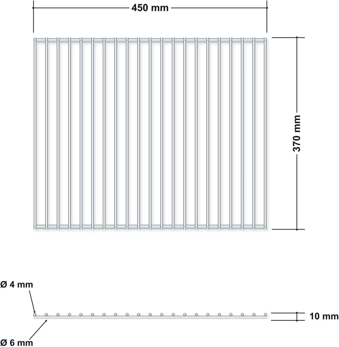 DEOS Edelstahl Grillrost 45x37 cm AISI 304 - Robuster Grillrost Verstellbar Edelstahl - Drahtdurchme