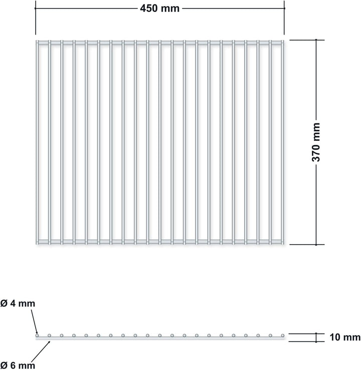 DEOS Edelstahl Grillrost 45x37 cm AISI 304 - Robuster Grillrost Verstellbar Edelstahl - Drahtdurchme
