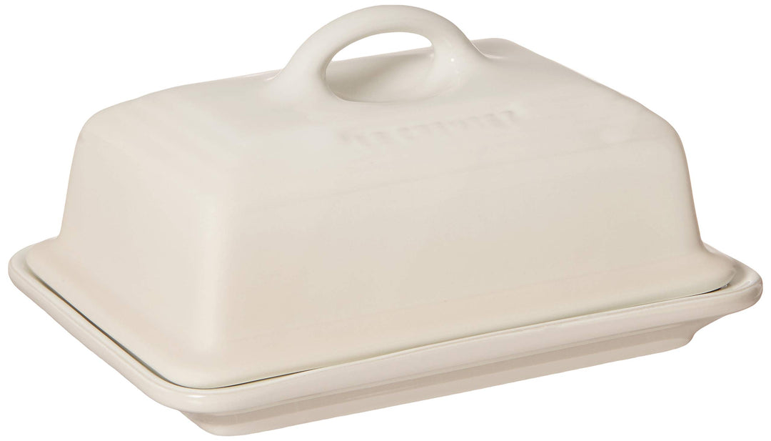 Le Creuset Steinzeug Butterdose, 900 g, 17 x 12.5 x 9 cm, Meringue