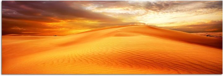 Augenblicke Wandbilder Leinwandbild als Panorama in 150x50cm Wüste Sanddüne Hitze Wolkenhimmel