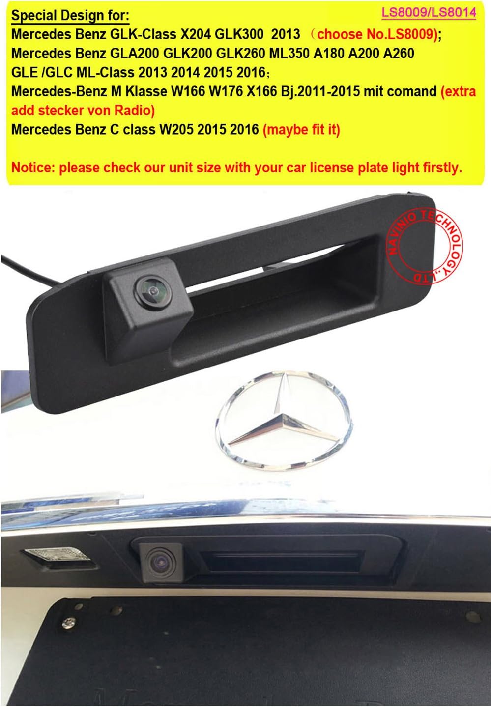 HD Auto Kofferraumgriff Kamera Rückfahrkamera Einparkkamera Rückfahrsystem Einparkhilfe Kompatibel m