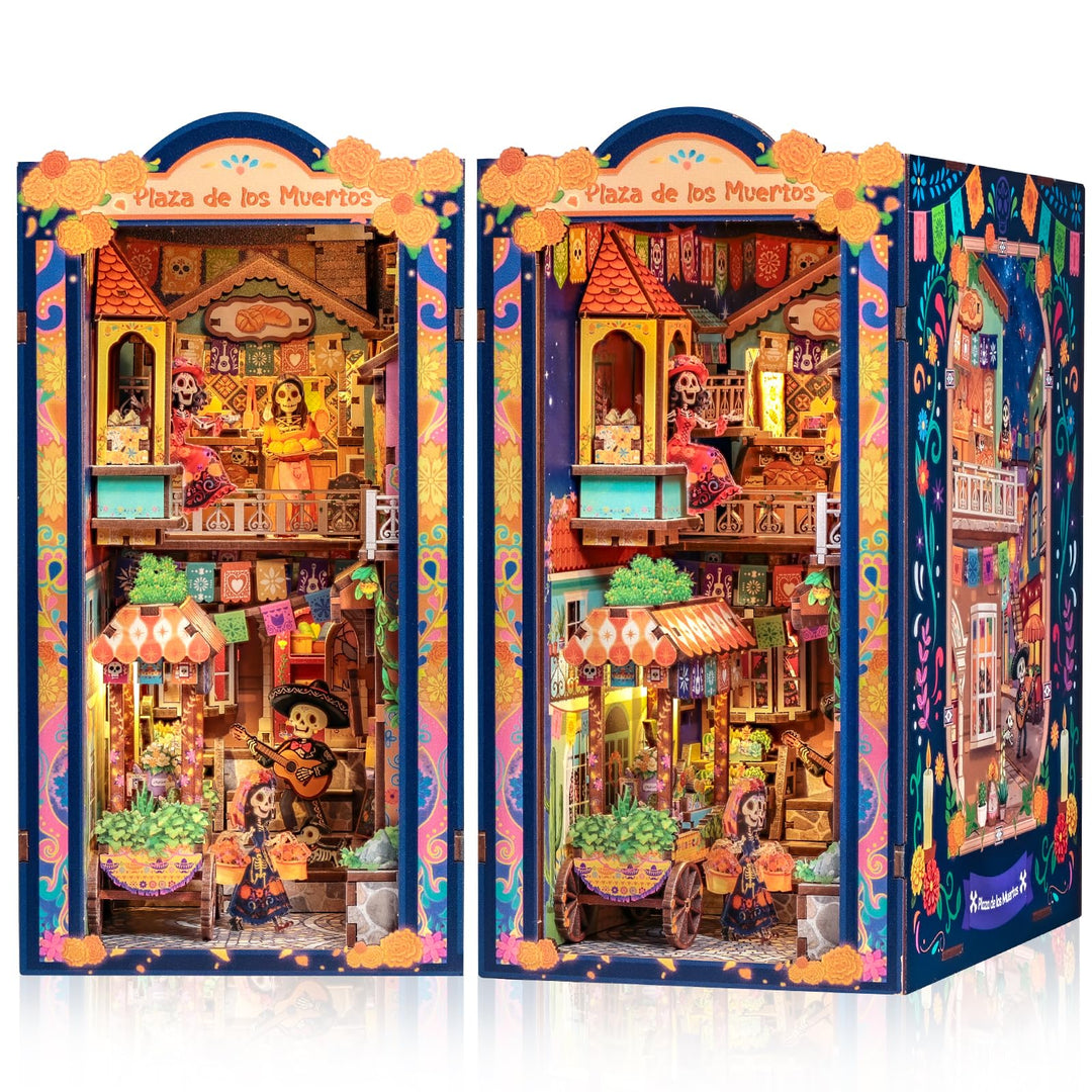 Cutefun Book Nook Kit für Erwachsene – Mexikanische Kunst & Kultur DIY Puppenhaus mit LED, 3D-Puzzle