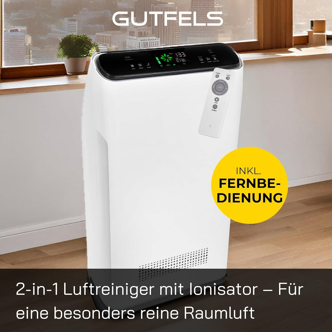 Luftreiniger für Wohnung Raucherzimmer, 7-Fach-Filtertechnologie, HEPA-13-Filter, inkl. Fernbedienun