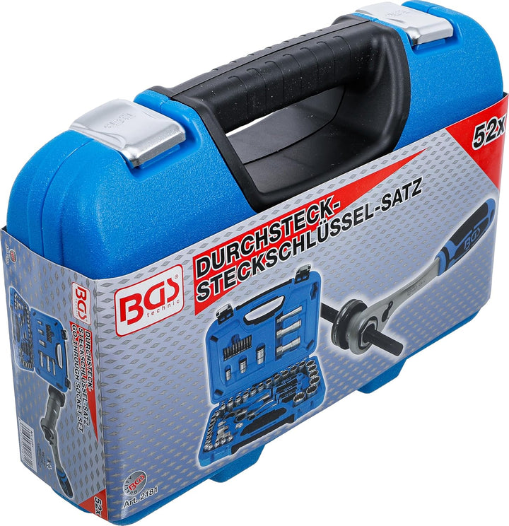 BGS 2181 | Durchsteck-Steckschlüssel-Satz | 52-tlg. | Gear Lock | SW 4,5 - 25 mm | inkl. Kunststoff-