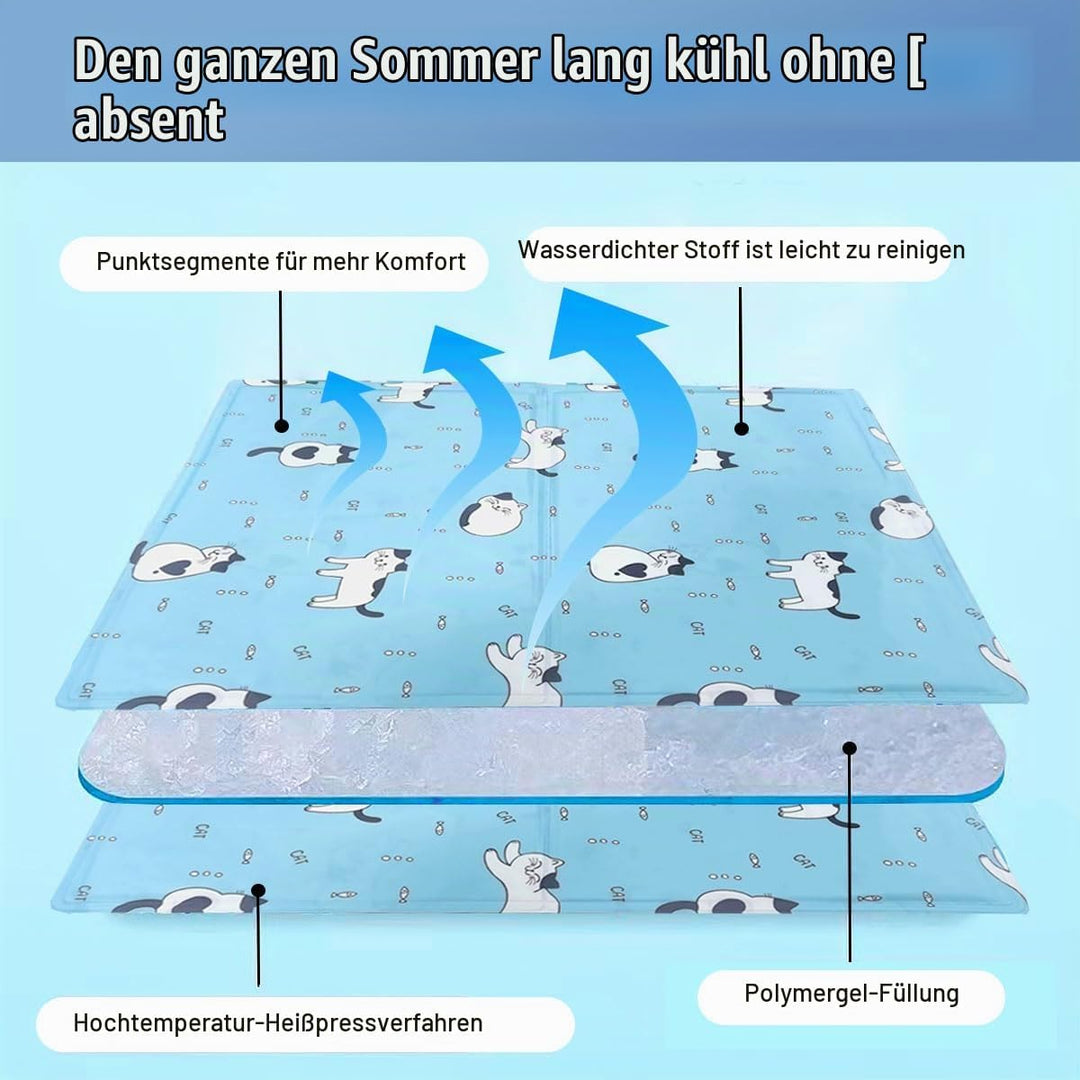 Kühlmatte Hund Katze Selbstfüllend 60×90cm,XL Kühldecke Hund Mit Ungiftigem Dünnes Gel,Faltbar leich