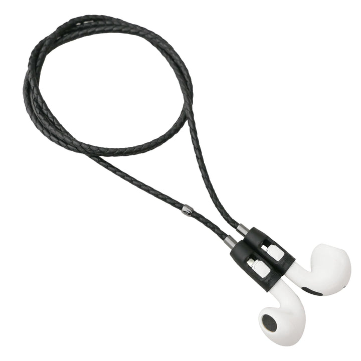 Tapper Schwarzes Lammleder/schwarzes Stahlband für AirPods & AirPods Pro Schwarz / schwarzer Stahl,