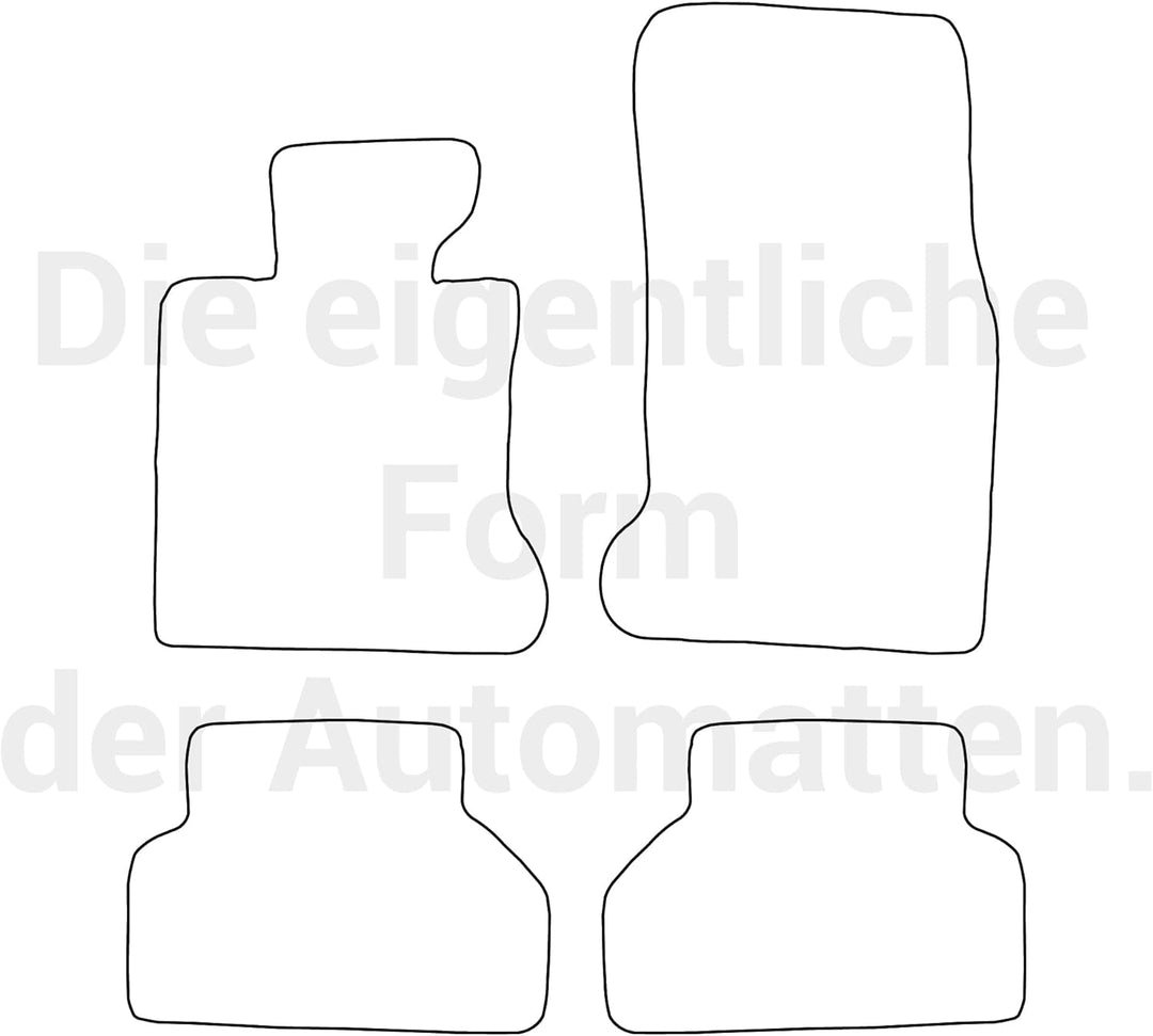 moto-MOLTICO Fussmatten Auto Velours Autoteppiche Schwarz Automatten Set 4-teilig passend für BMW 5e