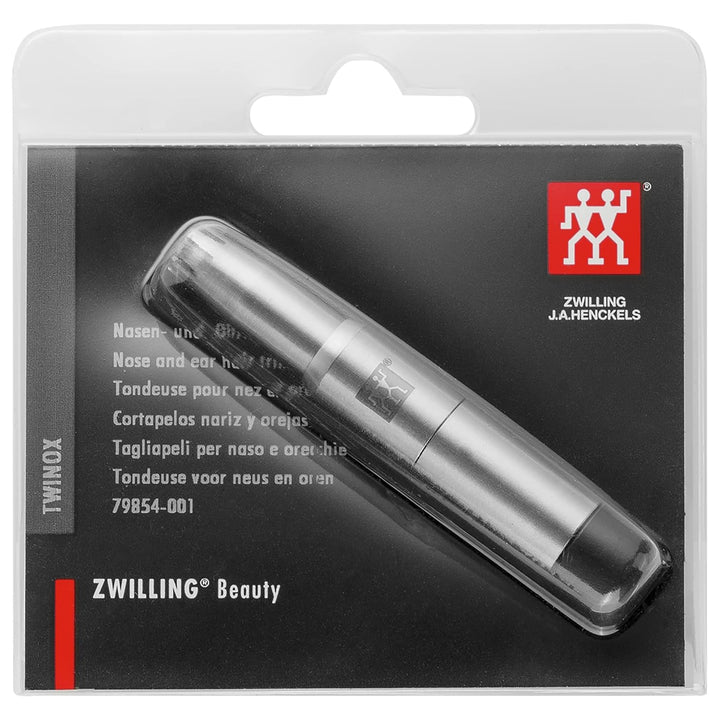 ZWILLING Trimmer für Nasen- und Ohrenhaare, Qualitäts in Reisegrösse, Mattiert, Premium, Silber