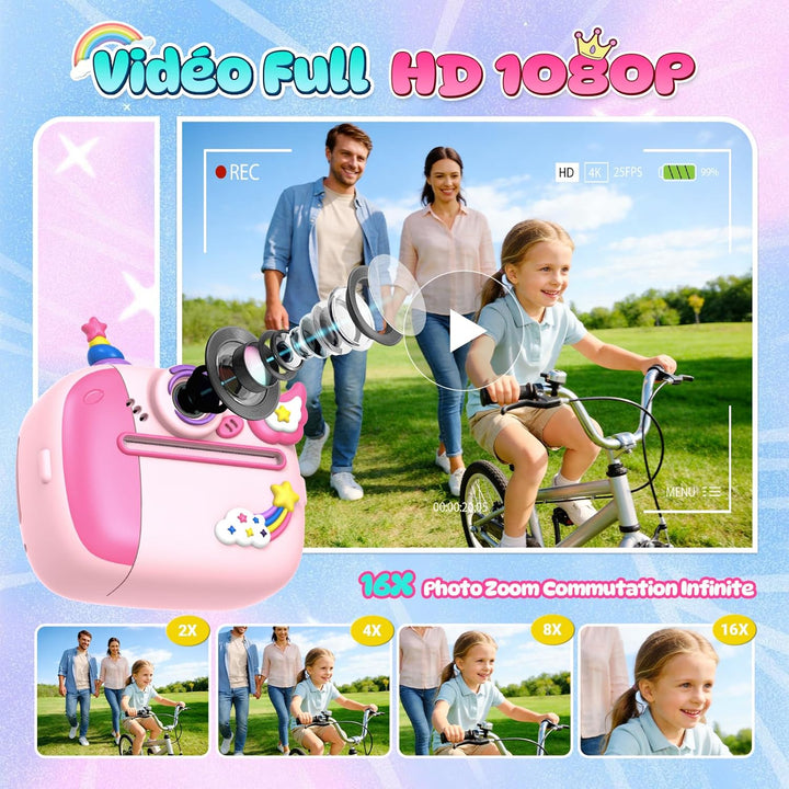 Sofortbildkamera, Einhorn Geschenk für Mädchen Kinderkamera Mädchen 4 5 6 7 8 Jahre Spielzeug ab 3-1