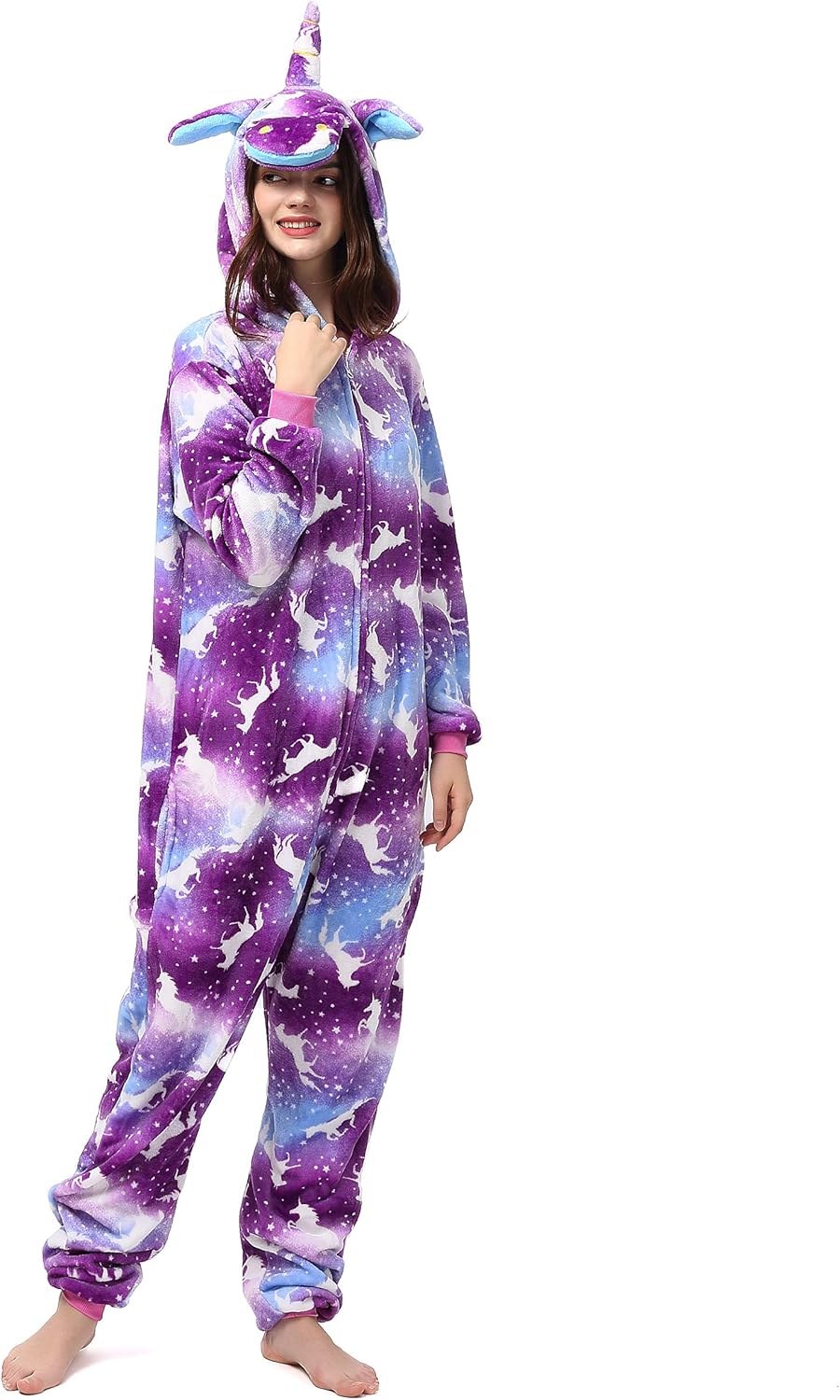 Katara 1744 Jumpsuit, UnisexÊ? Erwachsene, Einhorn Lila-bunt, Körpergrösse 175-185cm (XL) Einhorn Li