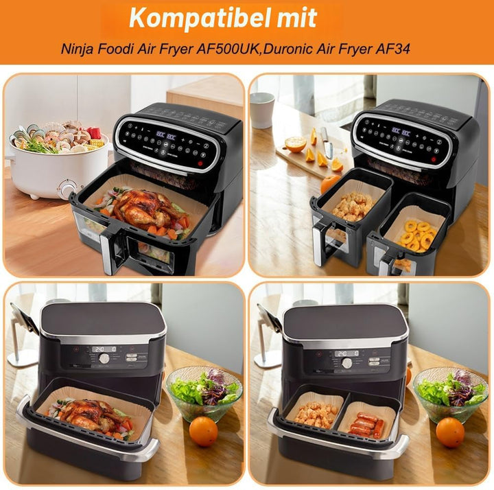 Grosse Luftfritteusen-Einsätze für Ninja AF500UK Duronic AF34, Luftfritteusen-Papierzubehör für 10,4