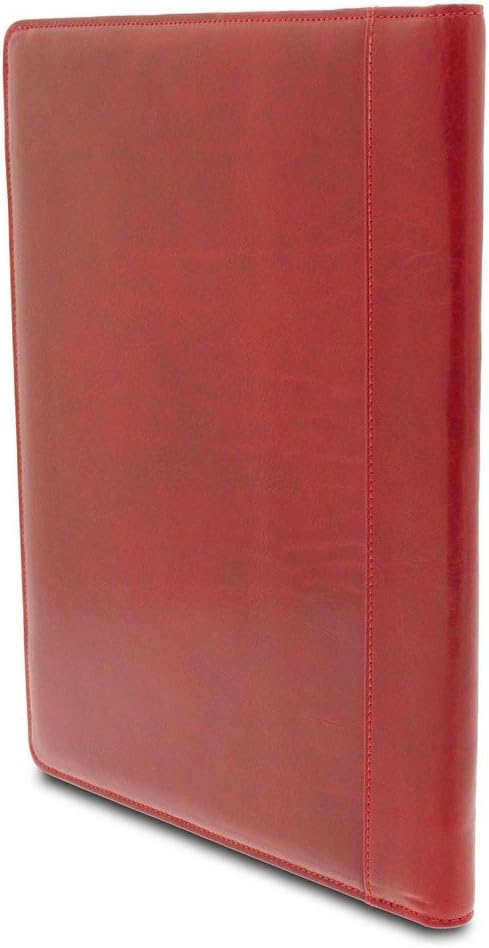 GIUDI ® - Leder-Unterarmtasche aus echtem Rindsleder, Made in Italy, Notizblock, Stiftehalter, rot (