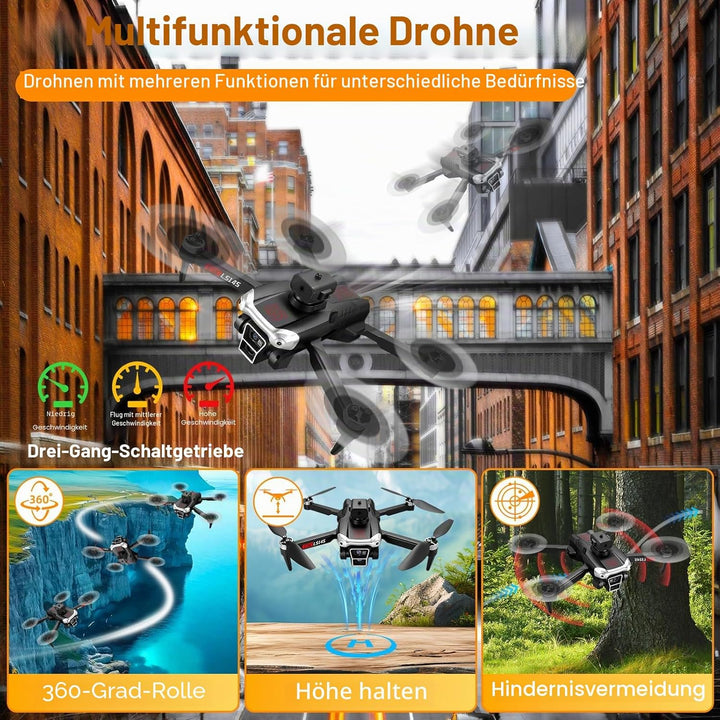 Drohne mit Kamera für Kinder, RC Drone Quadcopter mit Kopflos Modus, Höhenhaltung, 90° Einstellbar,
