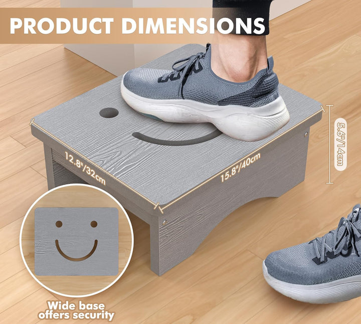 Tritthocker mit rutschfestem Gummi für Erwachsene, Senioren und Kinder, 40 x 32 x 14 cm, Lächeln Des