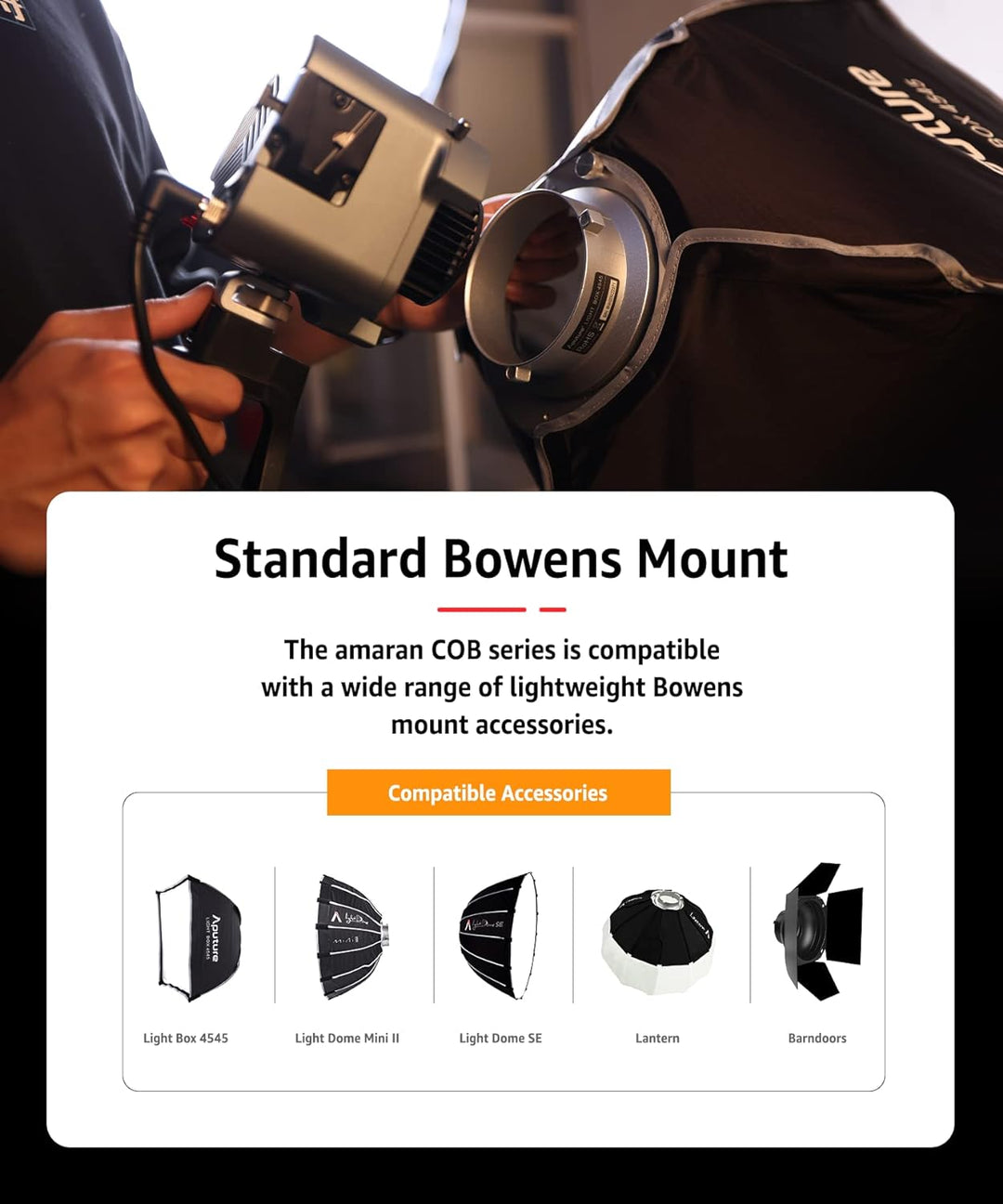 Amaran 60x S - LED Dauerlicht für Fotografen, Studio - Monolight Punktquelle, Zweifarbiges Videolich