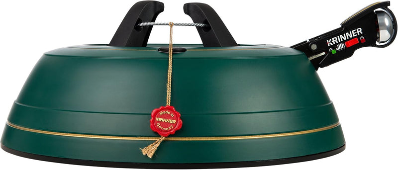 KRINNER Weihnachtsbaum Christbaumständer PREMIUM L Grün inkl. Fusspedal- und Einseiltechnik Sicherhe
