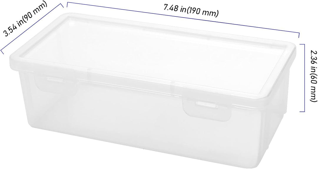 8 Stück Kunststoff Stiftebox Organizer mit Deckel, 19 x 9 x 6 cm Stapelbar Stifteboxen, Transparente